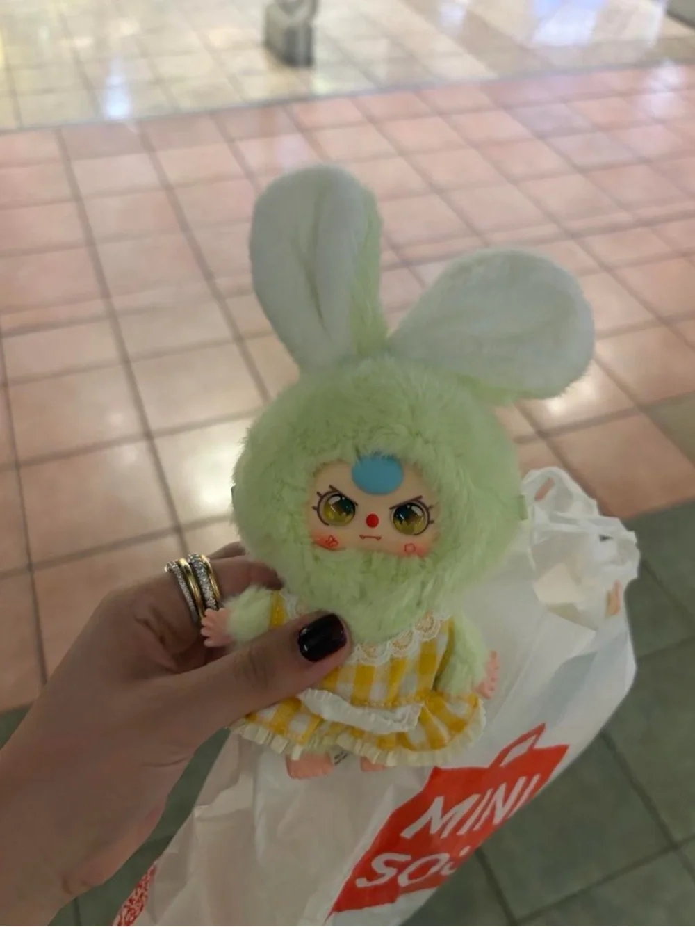 Baby Three Doll in Light Green with Yellow Dress